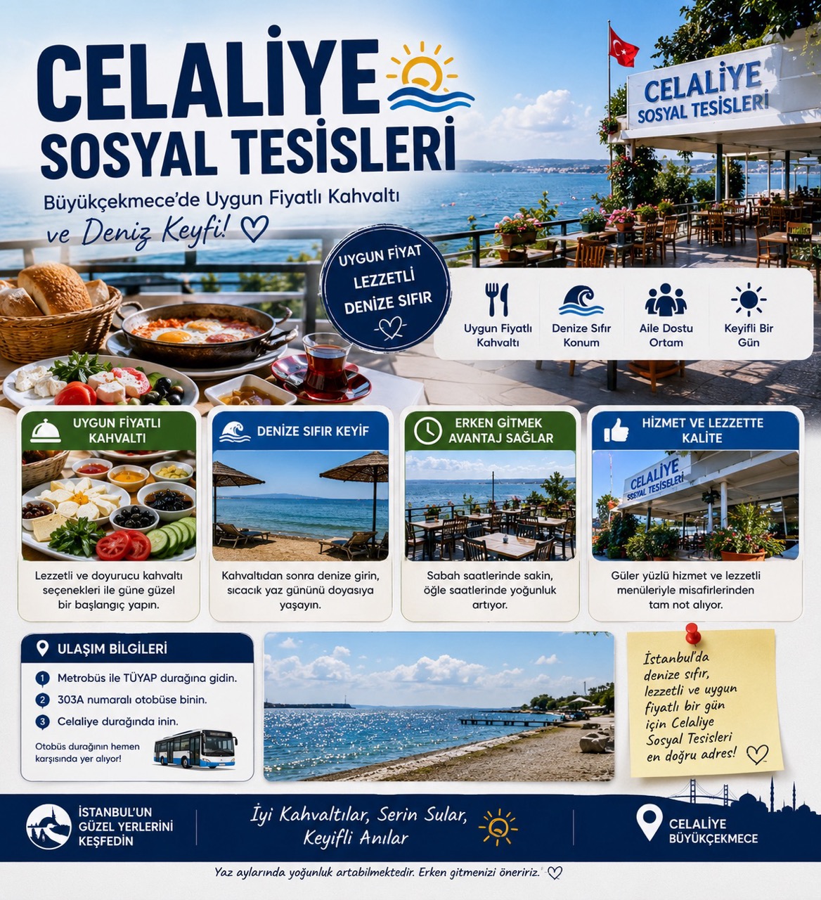Celaliye Social Facilities: Affordable Seafront Breakfast & Beach Spot in Büyükçekmece, Istanbul