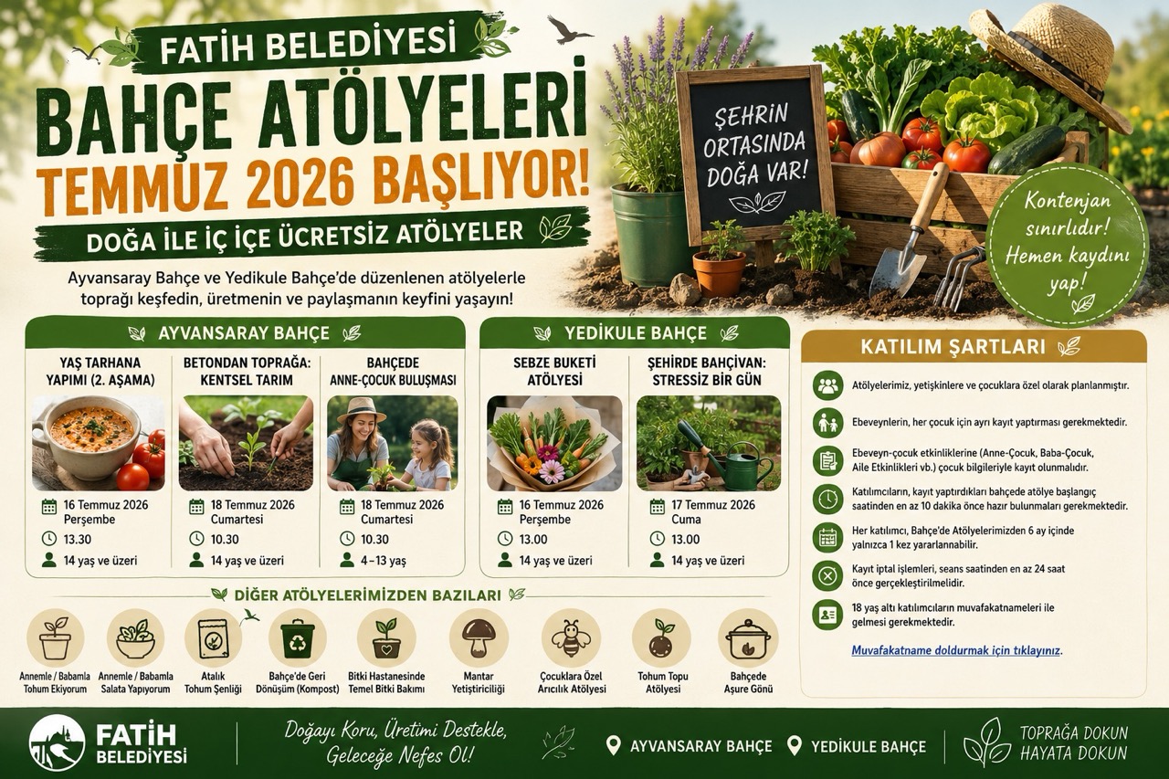 Fatih Municipality Garden Workshops 2026: Free Nature & Gardening Activities in Istanbul
