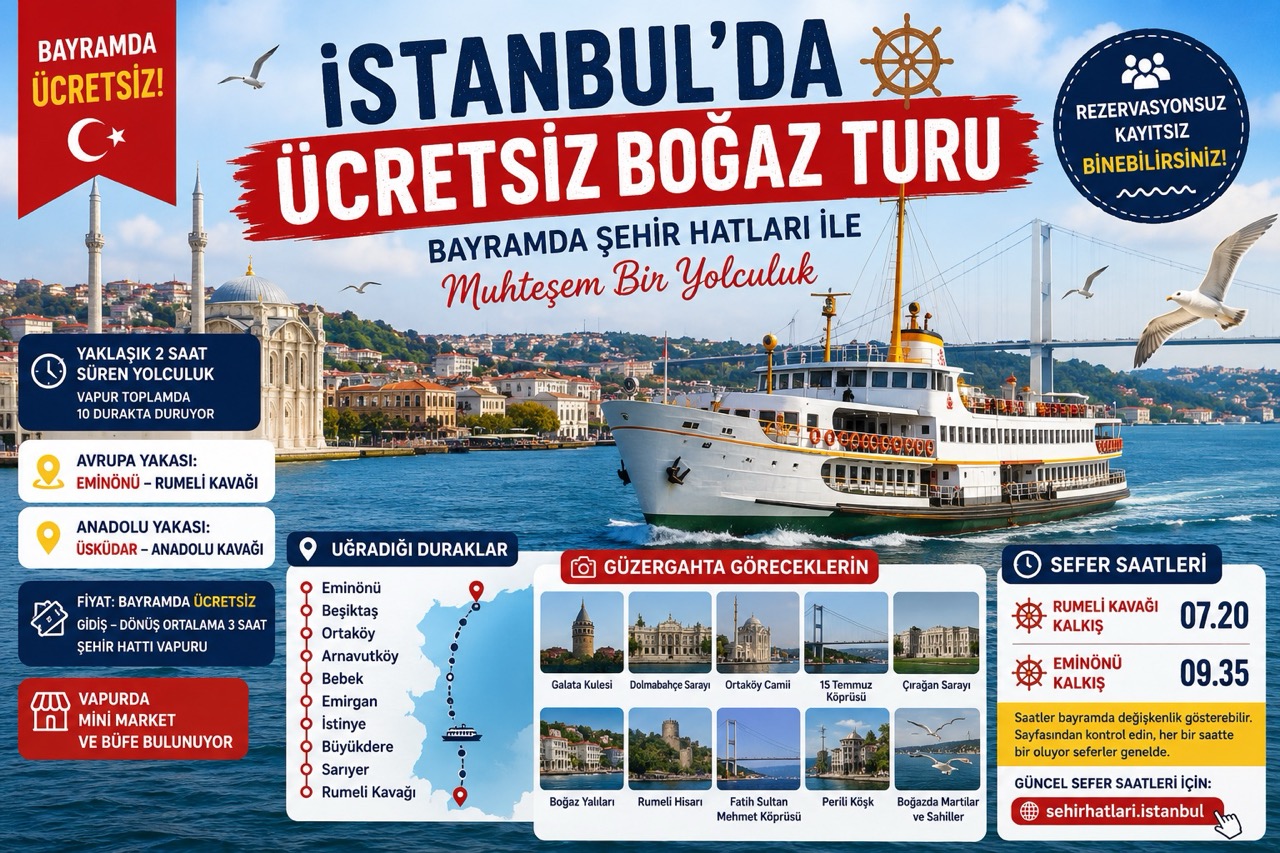 Free Bosphorus Cruise in Istanbul: Explore the Bosphorus by City Ferry During the Holiday