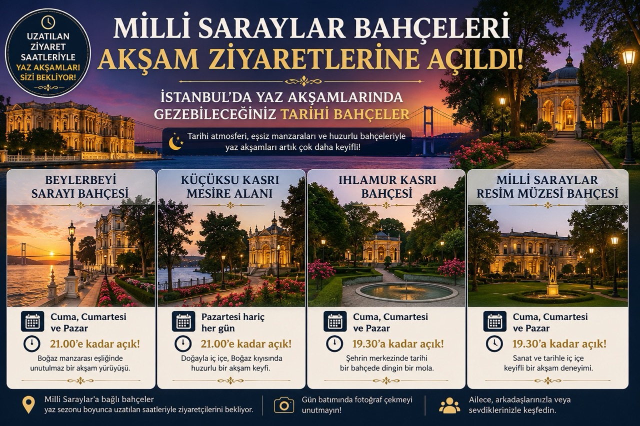 National Palaces Gardens in Istanbul Extend Evening Visiting Hours for Summer 2026