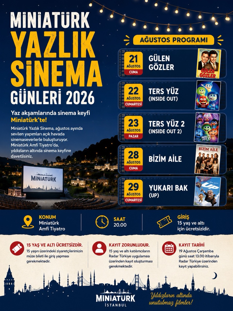 Miniatürk Open-Air Cinema 2026: August Movie Schedule & Visitor Guide