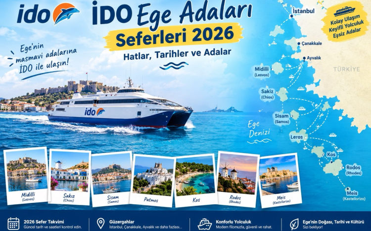İDO Ege Adaları Seferleri 2026: Hatlar, Tarihler ve Adalar
