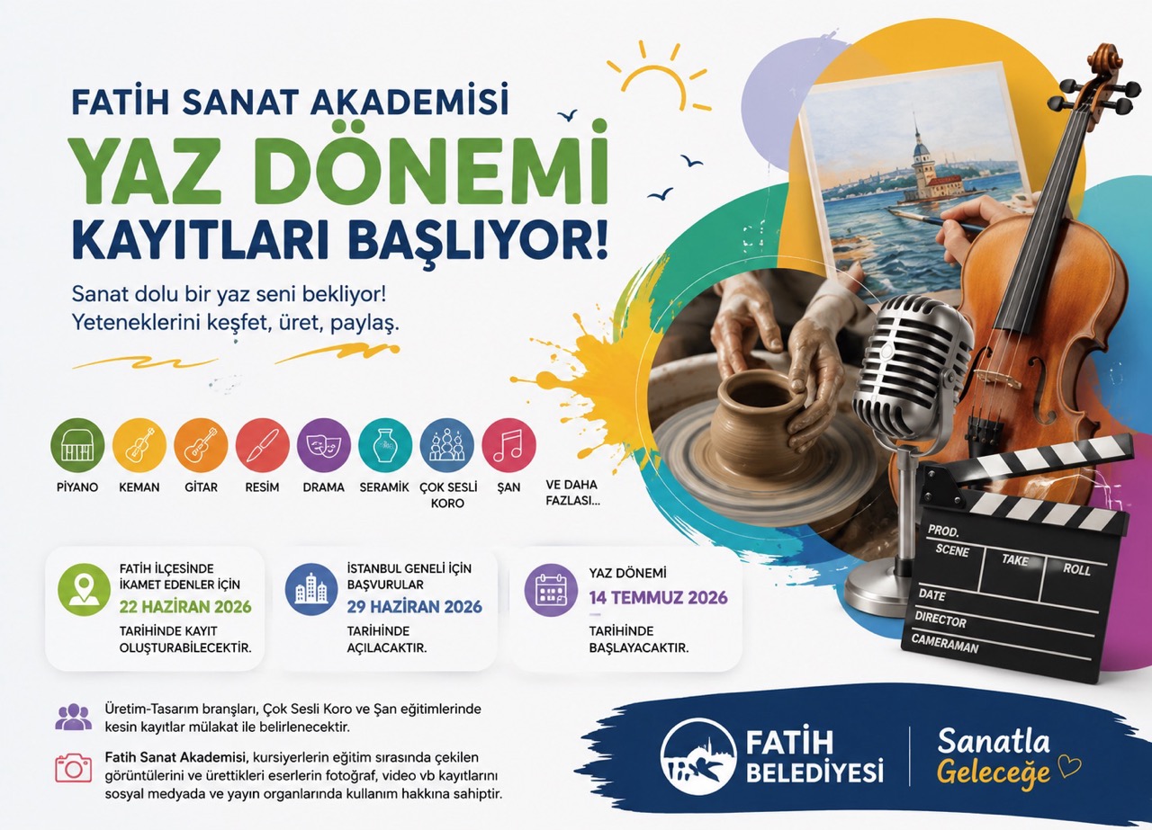 Fatih Sanat Akademisi Yaz Dönemi Kayıtları Başlıyor 2026! Başvuru Tarihleri ve Branşlar