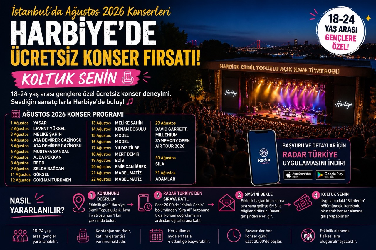 İstanbul’da Ağustos 2026 Konserleri: Harbiye’de Ücretsiz Konser Fırsatı | Koltuk Senin