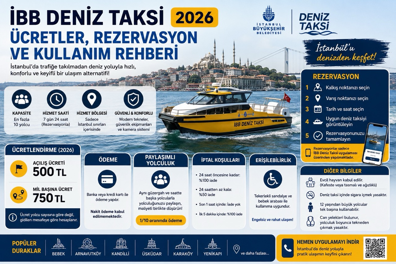 İBB Deniz Taksi 2026: Ücretler, Rezervasyon ve Kullanım Rehberi