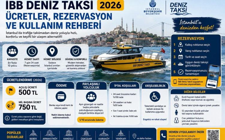 İBB Deniz Taksi 2026: Ücretler, R..
