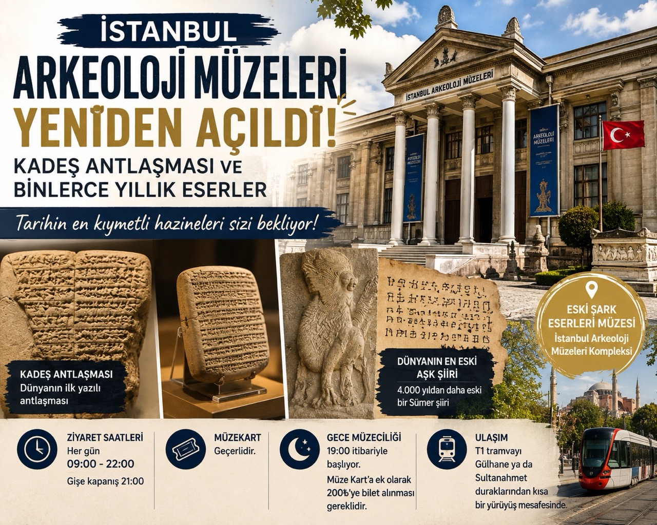 İstanbul Arkeoloji Müzeleri Yeniden Açıldı! Kadeş Antlaşması ve Binlerce Yıllık Eserler