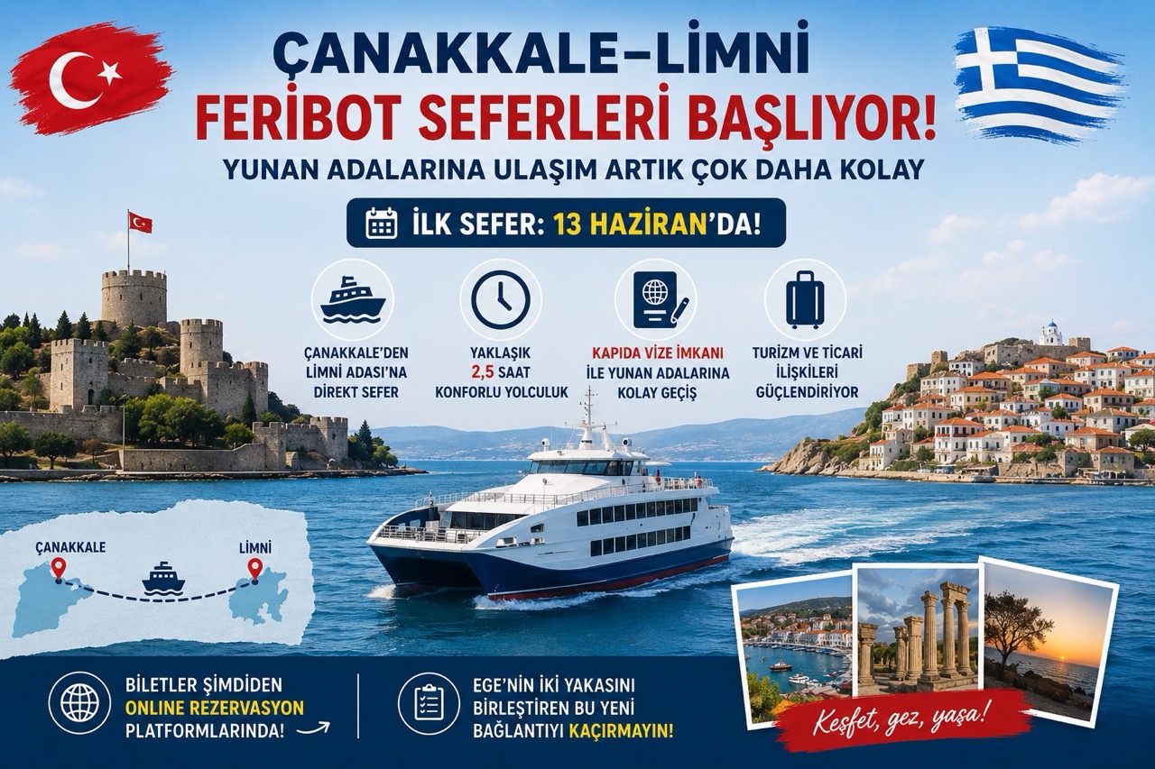 Çanakkale–Limni Feribot Seferleri Başlıyor: Kapıda Vizeli Yunanistan Yolculuğu