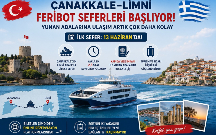 Çanakkale–Limni Feribot Seferleri Başlıyor: Kapıda Vizeli Yunanistan Yolcul..